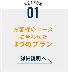 お客様のニーズに合わせた3つのプラン